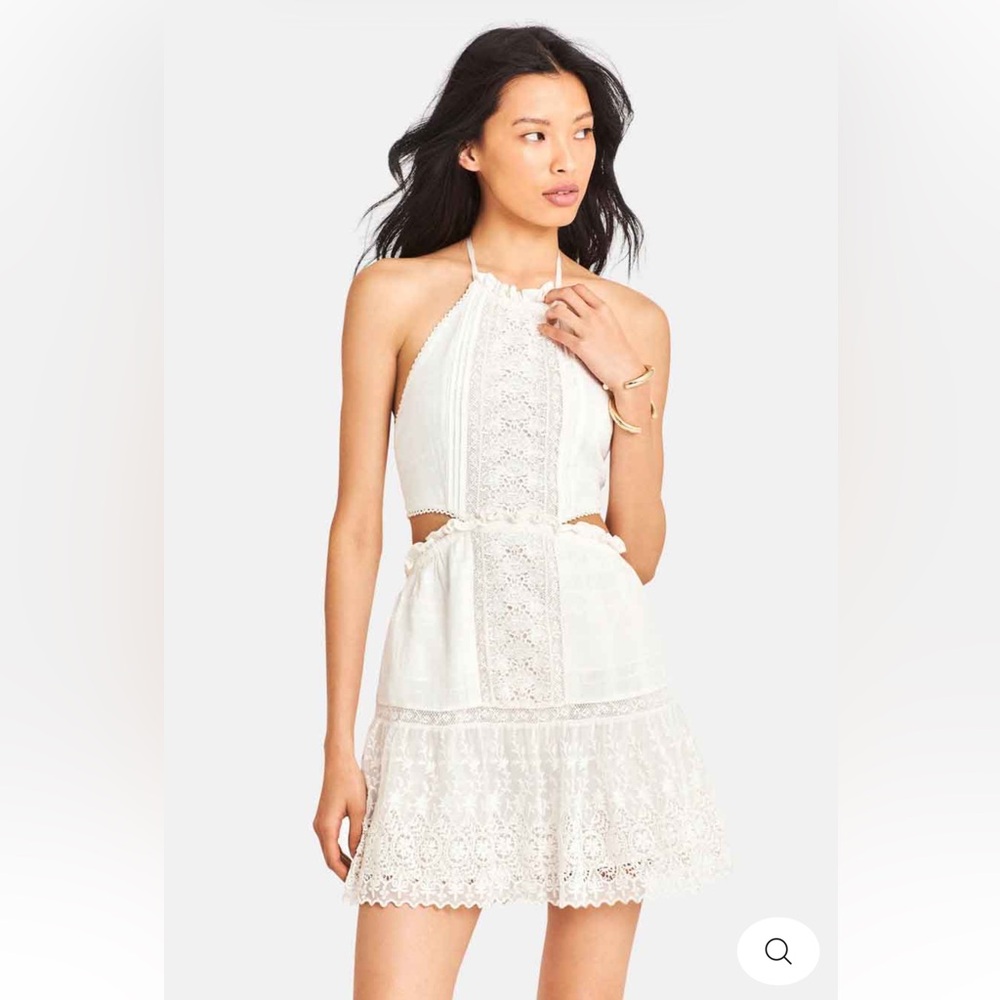 White Lace Halter Mini Kesia Dress